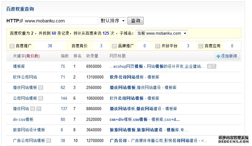 百度权重查询