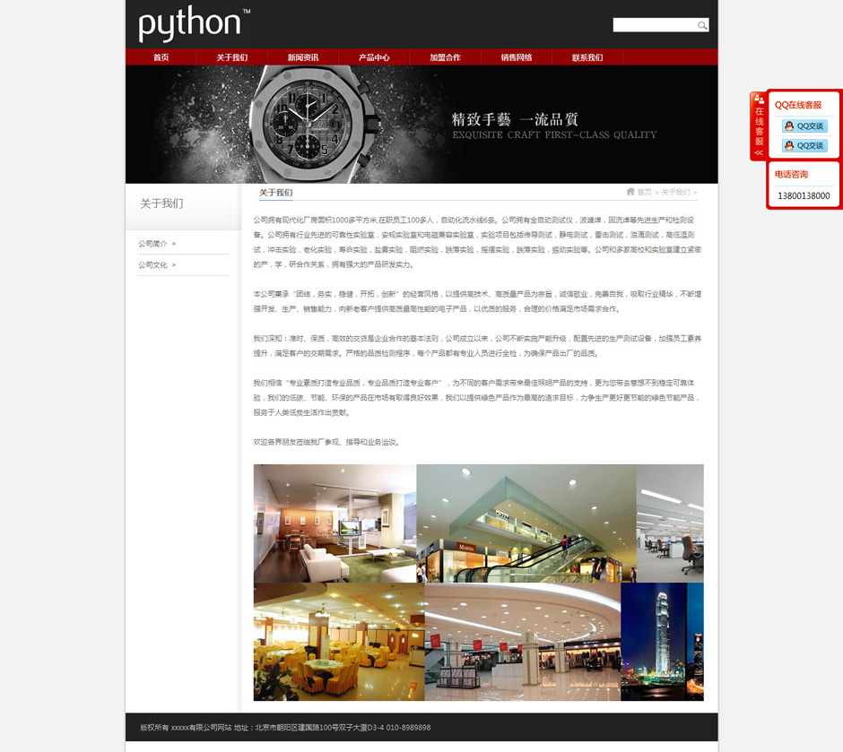 手表企业网站模板产品列表页
