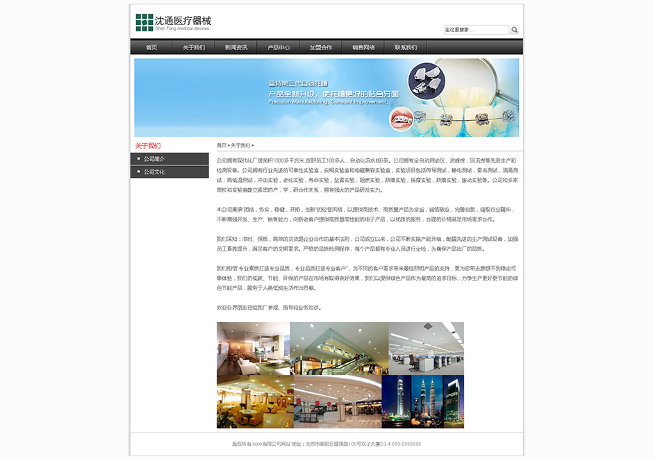 医疗公司网页模板下载关于我们